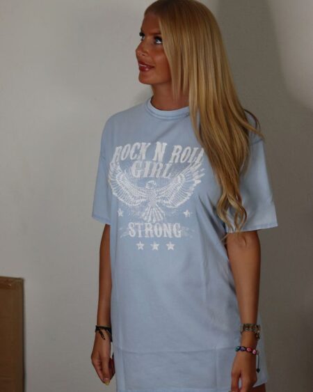 ROCK N ROLL TSHIRT DRESS licht blauw