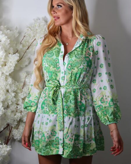 DRESS FLOWER - GROEN